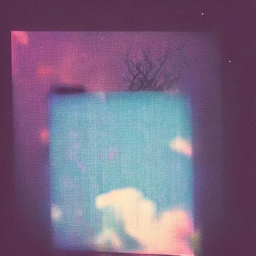 Image similar to polaroid of a cute dream, reflection, double exposure, glitch, gradient