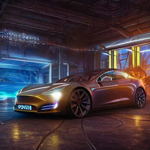 Image similar to photography of a hyper realistic tesla blue lighning arc. steam punk background. high detail, professional digital art, unreal engine 5 8 k rendering