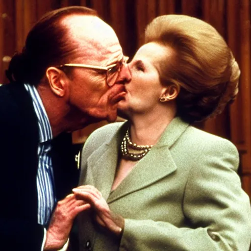 Image similar to Margaret Thatcher kissing Walter White