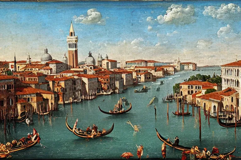 Prompt: realistic painting of Venice, 1600s