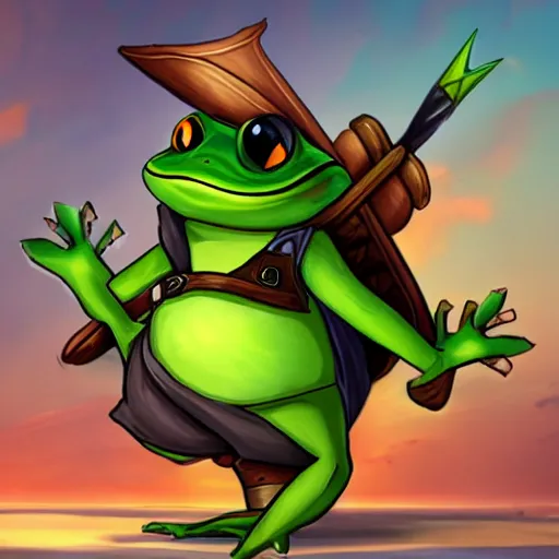 Image similar to pirate frog : a league of legends character