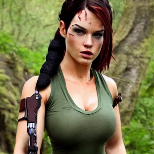 Image similar to rubi rose as lara croft