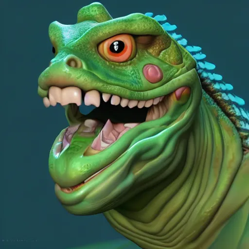 Prompt: Portrait of a Lizardman in the style of Disney, toon aesthetic, stylized character, 3d render, Trending on artstation , HD quality, dramatic light, octane