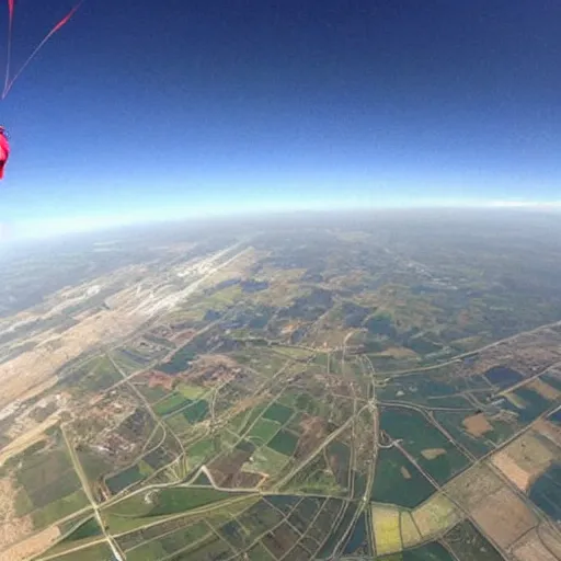 Prompt: first person point of view of skydiving