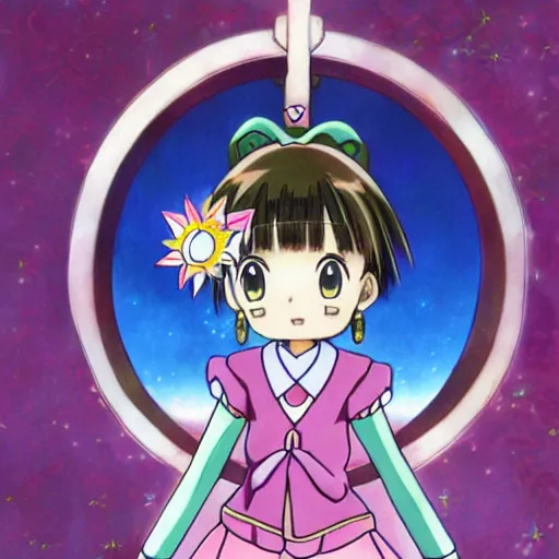 Image similar to Masterpiece portrait of Sakura Kinomoto from Card Captor Sakura drawn by Akira Toriyama, trending on pixiv