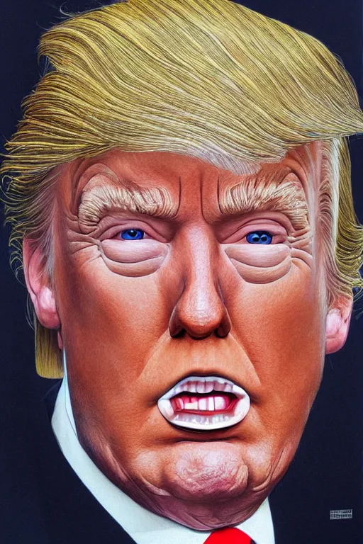 Image similar to portrait of donald trump by wayne barlowe