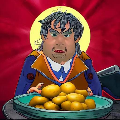 Image similar to Dr. Potato strange opens a portal to the potato dimension