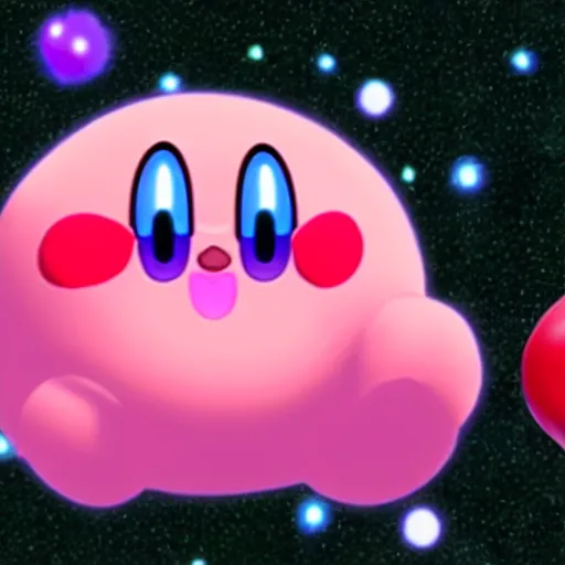 Prompt: kirby consuming himself, kirby's dreamland gameplay