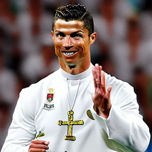 Image similar to cristiano ronaldo as a priest