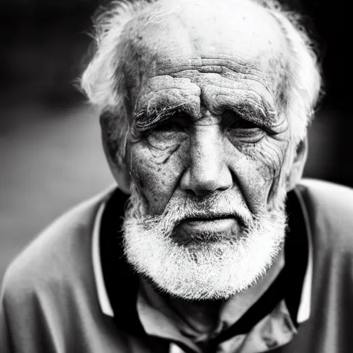 Image similar to portrait of an old man, high contrast, black and white