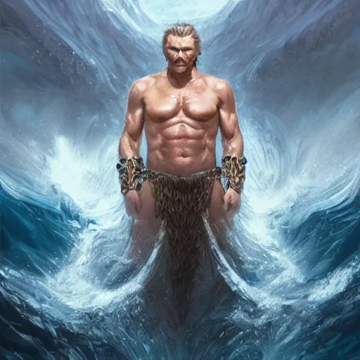 Prompt: poseidon, liam neeson, god of the ocean, d & d, fantasy, portrait, highly detailed, digital painting, trending on artstation, concept art, sharp focus, illustration, art by artgerm and greg rutkowski and magali villeneuve