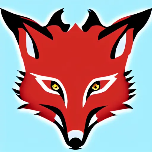 Prompt: a vector logo of a burning fox