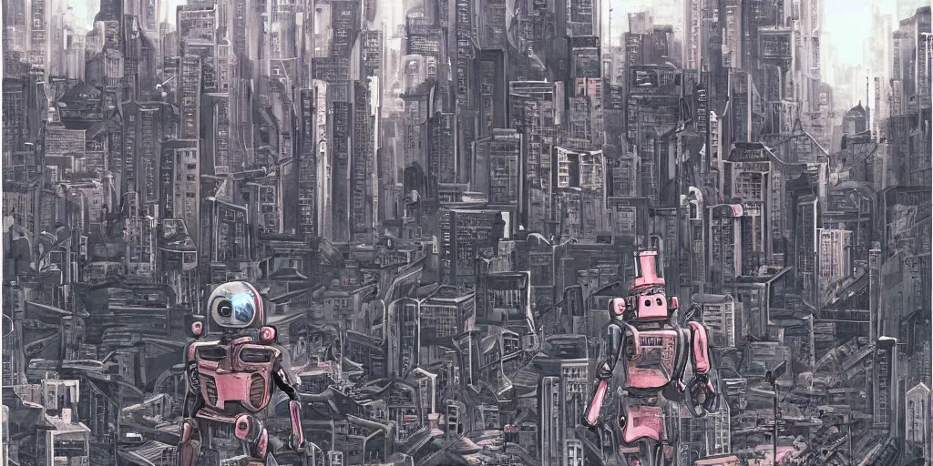 Image similar to a robot in a desolate city by aoshima, chiho