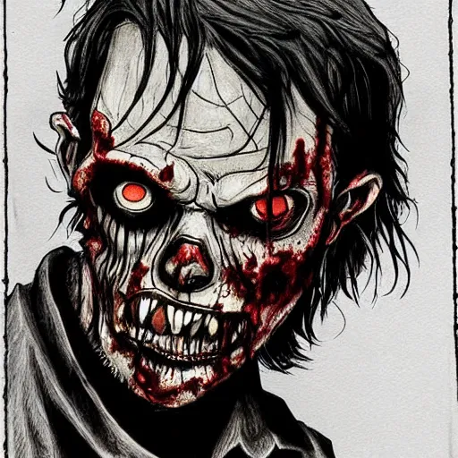 Image similar to the walking dead zombie drawn by bill couture