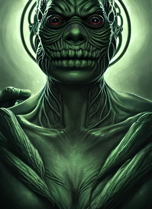 Image similar to symmetry!! portrait of the creature from the black lagoon, horror, moody lights!! intricate, scary, highly detailed, digital painting, artstation, concept art, smooth, sharp focus, illustration, art by artgerm and greg rutkowski and alphonse mucha