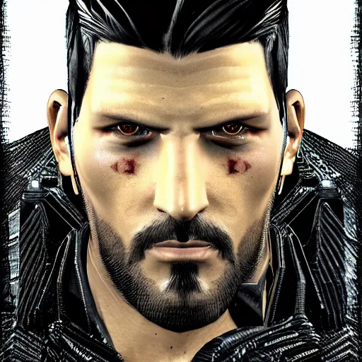 Prompt: A portrait of Adam Jensen as Gigachad, transhumanist, high contrast, extremely-detailed, Raytracing, neo-gothic