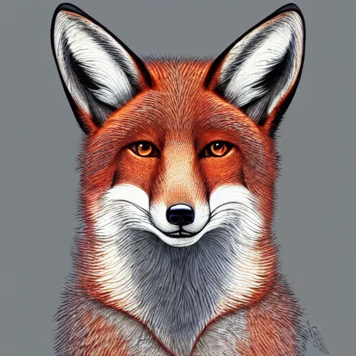 Image similar to anthropomorphic fox bounty hunter, beautiful, detailed symmetrical close up portrait, intricate complexity, in the style of artgerm and ilya kuvshinov, cel shaded