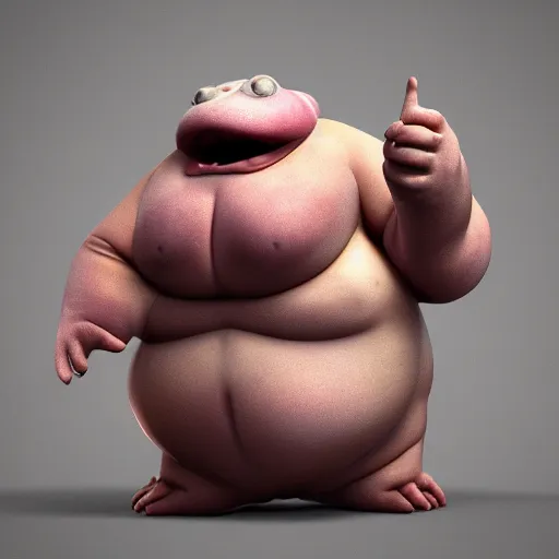 Image similar to fat belly creature, octane render, high definition, detailed