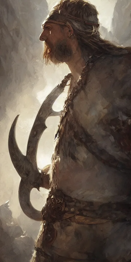 Image similar to highly detailed beautiful photography of a viking, sharp focus, dynamic lighting, elegant harmony, beauty, masterpiece, by riccardo federici, by craig mullins, by greg tocchini, ferri