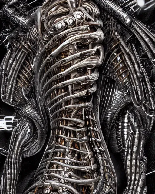 Image similar to balenciaga track by hr giger, biomechanical, 4 k, hyper detailed