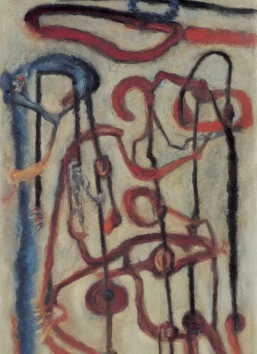 Image similar to biomechanical talisman of the pre - pleistocene records of the great race by maggi mcdonald, mark rothko, sabina klein