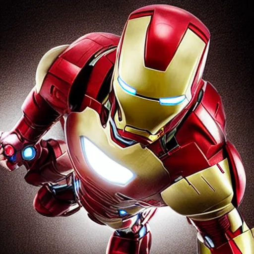 Image similar to Iron man with ultrons head