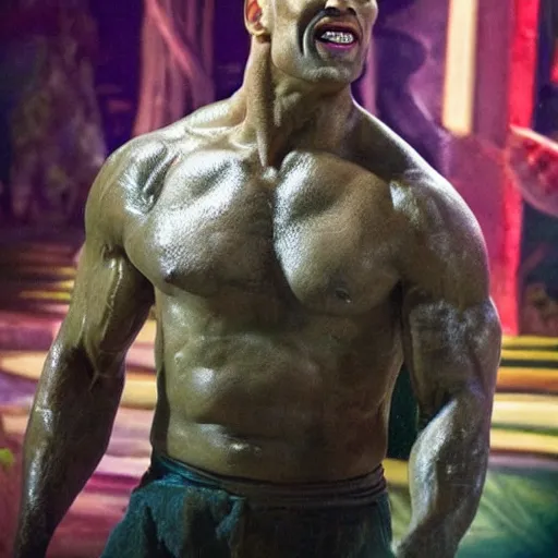 Prompt: the rock in the role of pinocchio, movie role, dwyane johnson playing pinocchio