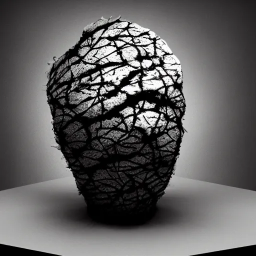 Image similar to rhizomuse, artists impression, cgsociety, abstract sculpture, dramatic intense lighting, deep shadows