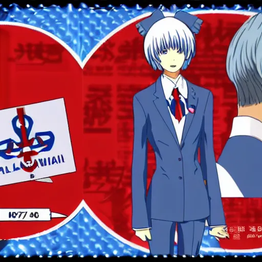 Image similar to Rei Ayanami as World president