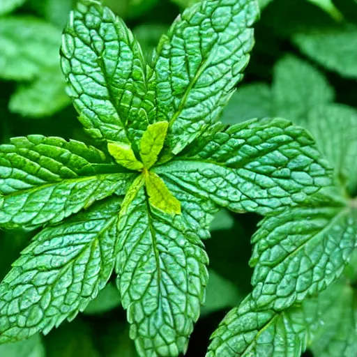 Image similar to close up of a mint leaf