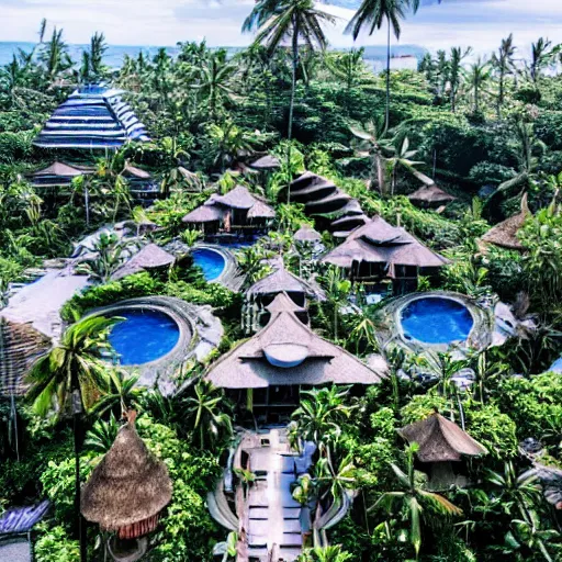 Image similar to futuristic bali island, perfect faces