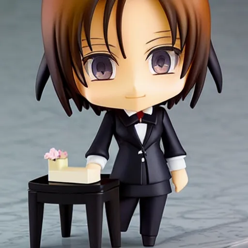 Prompt: kaoru nishimi nendoroid with a piano