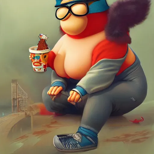 Image similar to Lofi peter griffen, baby corn, Pixar style, Tristan Eaton, Stanley Artgerm, Tom Bagshaw