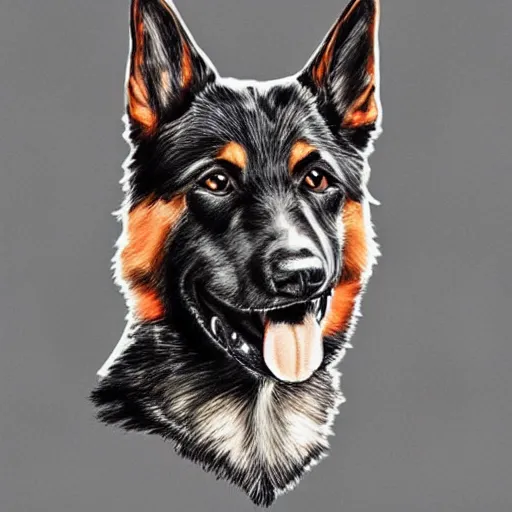 Image similar to German Shepherd Police Officer, digital art, artstation, very detailed, award winning, Furry Art,