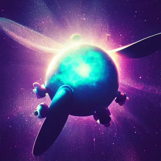 Prompt: A gandem fly in space, galaxy background, professional 3d render, studio quality, octane render