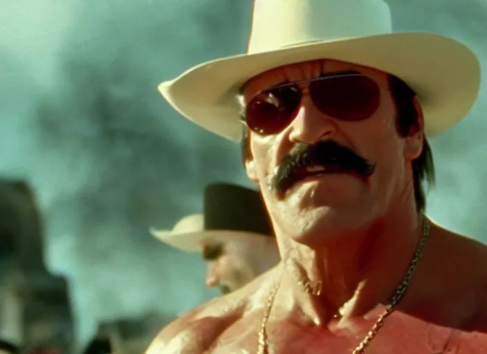 Image similar to film still of Hulk Hogan as Doc Holiday in Tombstone 1993, 4k
