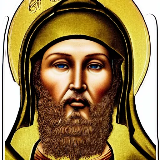 Image similar to Fred Durst as an orthodox saint, sticker,