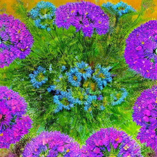 Prompt: Achillea millefolium abstract art