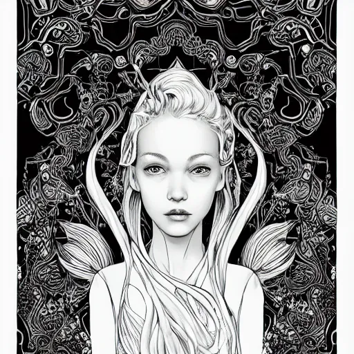 Image similar to a clove of garlic that resembles an incredibly beautiful, graceful, elegant, and sophisticated young blonde girl, an ultrafine detailed illustration by james jean, intricate linework, bright colors, final fantasy, behance contest winner, vanitas, angular, altermodern, unreal engine 5 highly rendered, global illumination, radiant light, detailed and intricate environment