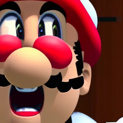 Prompt: Mario screaming very funny