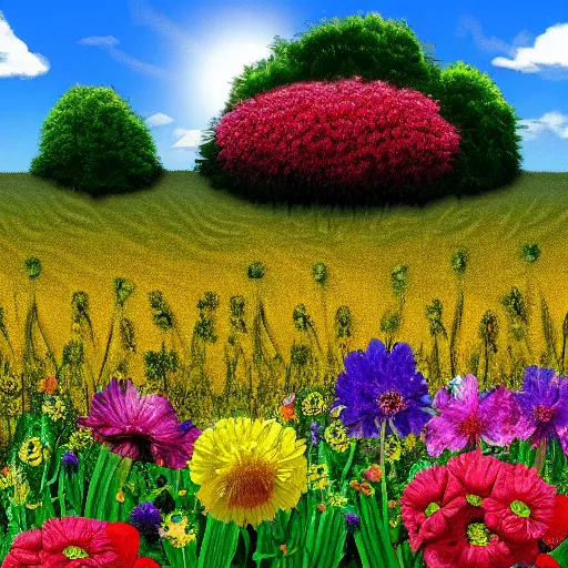 Image similar to a windows 98 desktop with a background wallpaper of flowers