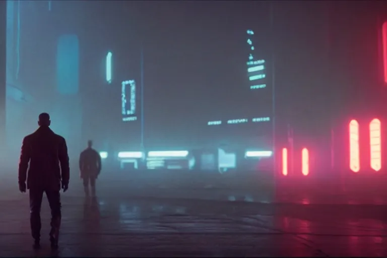 Prompt: film still of neuromancer in blade runner 2 0 4 9, cinematic, moody, gritty neon noir by emmanuel lubezki