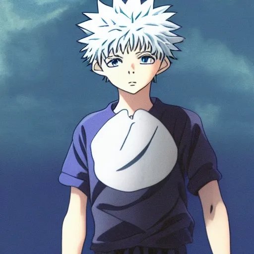 Prompt: killua zoldyck made by studio ghibli