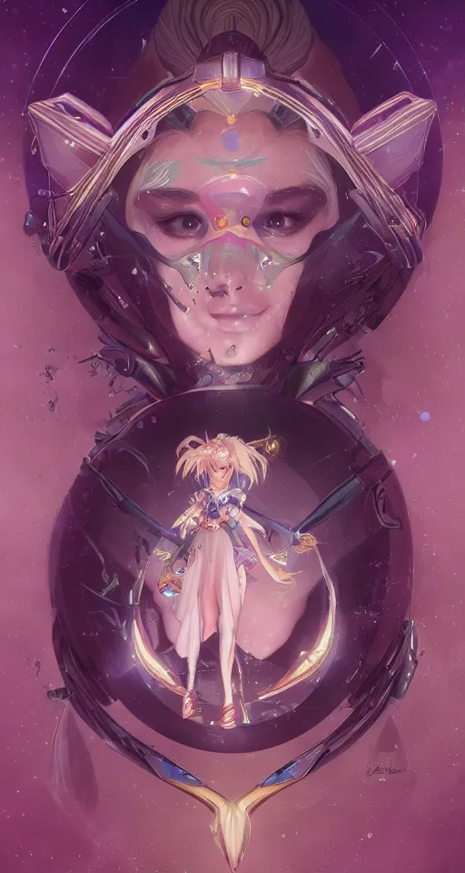 Image similar to symmetry!! portrait of sailor moon! alien in the style of horizon zero dawn, machine face, intricate, elegant, highly detailed, digital painting, artstation, concept art, smooth, sharp focus, illustration, art by artgerm and greg rutkowski and alphonse mucha, 8 k