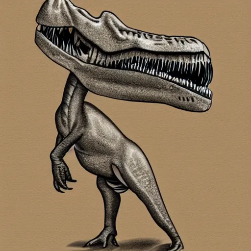 Image similar to old vintagge, t - rex, formal portrait