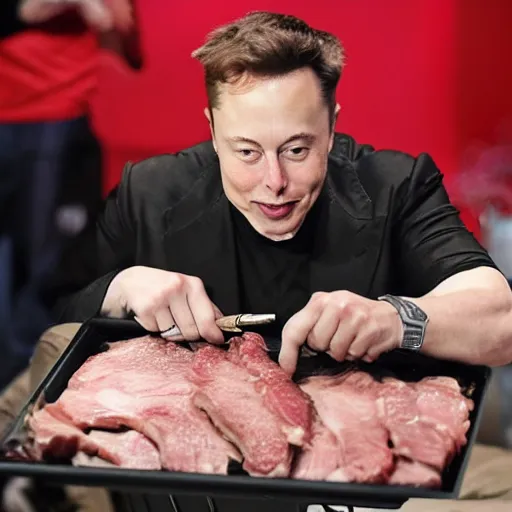 Prompt: elon musk smoking meats