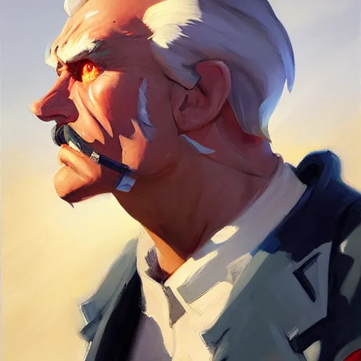 Prompt: Greg Manchess portrait painting of Walther White as Overwatch character, medium shot, asymmetrical, profile picture, Organic Painting, sunny day, Matte Painting, bold shapes, hard edges, street art, trending on artstation, by Huang Guangjian and Gil Elvgren and Sachin Teng