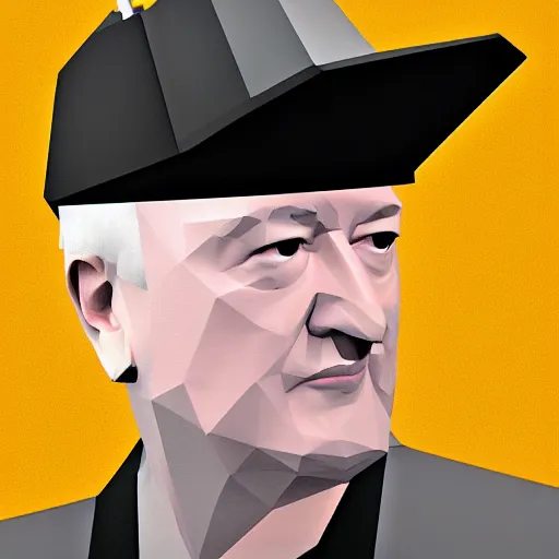 Image similar to david lynch low poly nintendo 64 portrait