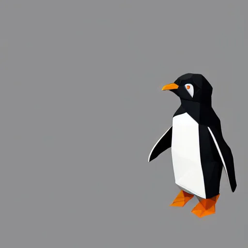 Prompt: low-poly penguin