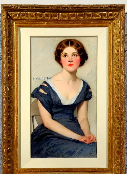 Prompt: a portrait of a pretty young lady by abbott fuller graves